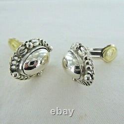 Good Vintage Sterling Silver Pair Of Heritage Earrings By Georg Jensen, 1995