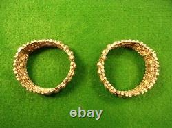 Gorgeous Old Vtg Antique Pair Of Sterling Silver Middle Eastern Tribal Bangles