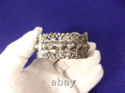 Gorgeous Old Vtg Antique Pair Of Sterling Silver Middle Eastern Tribal Bangles