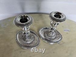 Gorgeous Pair Vintage Fisher Sterling Silver 885 Candlesticks