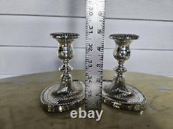 Gorgeous Pair Vintage Fisher Sterling Silver 885 Candlesticks