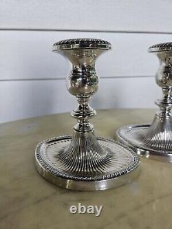Gorgeous Pair Vintage Fisher Sterling Silver 885 Candlesticks