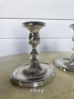 Gorgeous Pair Vintage Fisher Sterling Silver 885 Candlesticks