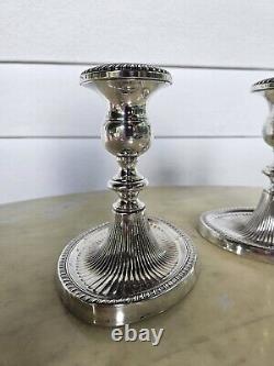 Gorgeous Pair Vintage Fisher Sterling Silver 885 Candlesticks