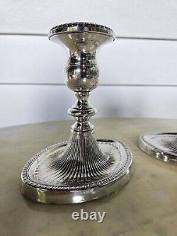 Gorgeous Pair Vintage Fisher Sterling Silver 885 Candlesticks