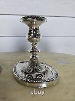 Gorgeous Pair Vintage Fisher Sterling Silver 885 Candlesticks