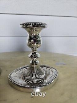 Gorgeous Pair Vintage Fisher Sterling Silver 885 Candlesticks
