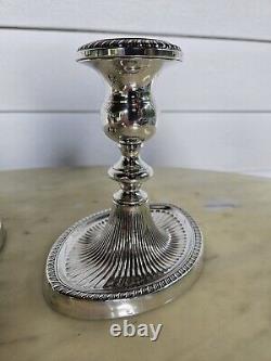 Gorgeous Pair Vintage Fisher Sterling Silver 885 Candlesticks