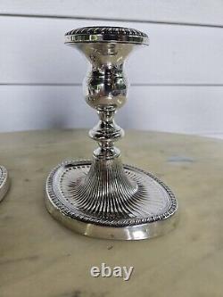 Gorgeous Pair Vintage Fisher Sterling Silver 885 Candlesticks