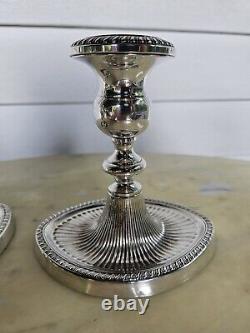 Gorgeous Pair Vintage Fisher Sterling Silver 885 Candlesticks