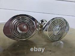 Gorgeous Pair Vintage Fisher Sterling Silver 885 Candlesticks