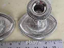 Gorgeous Pair Vintage Fisher Sterling Silver 885 Candlesticks