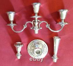 Gorgeous Pair of Flawless Vintage Gorham Sterling Strasbourg 3-Light Candelabras