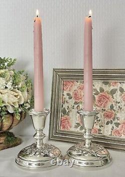 Gorham Buttercup Sterling Silver Candle Holders Vintage Console Candle Sticks