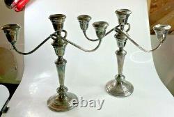 Gorham Pair Vintage SILVER PLATE Candle Sticks Candelabra