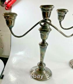 Gorham Pair Vintage SILVER PLATE Candle Sticks Candelabra