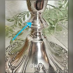 Gorham Sterling Silver Candelabra Chantilly-Duchess Vintage 3 Light A Pair
