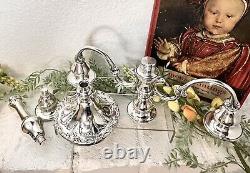 Gorham Sterling Silver Candelabra Chantilly-Duchess Vintage 3 Light A Pair