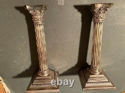 Great Pair of Vintage Gorham Corinthian Column Sterling Silver Candlesticks