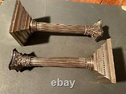 Great Pair of Vintage Gorham Corinthian Column Sterling Silver Candlesticks