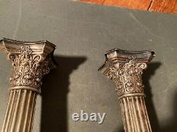 Great Pair of Vintage Gorham Corinthian Column Sterling Silver Candlesticks