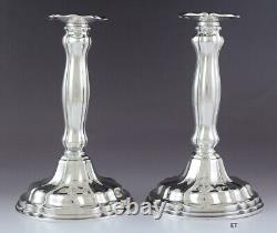 Handsome Vintage Pair American Sterling Silver Candlesticks 9 Not Weighted