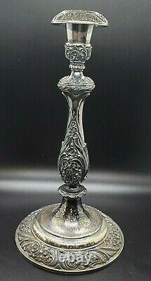 Heritage 1847 Rogers Bros Silver Plated Vintage Candle Stick Holder Pair #9416