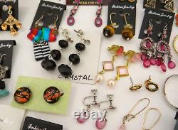 Huge Lot of Vintage To Now Earrings Pierced Clip-On Rhinestone Some Signed Monet