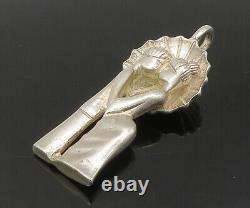 ISRAEL 925 Sterling Silver Vintage Couple With Umbrella Pendant PT17859