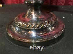 Impressive Pair Vintage Antique 22 Silver Plate 3 Light Candelabra Candlestick