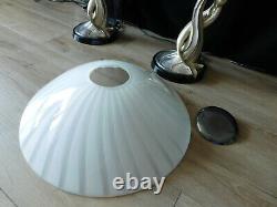 Italy Argenti Mid Century Vintage Art Deco Silver entwined Mermaids pair LAMPS