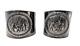J Th S Denmark Cuff Bracelets Pair Of Silver Plate Hammered Repousse Signed Vtg