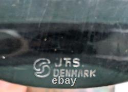 J Th S Denmark Cuff Bracelets Pair of Silver Plate Hammered Repousse Signed VTG