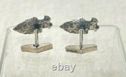 James Avery Vintage Pair of Sterling Silver Arrowhead Cuff-Links VERY RARE