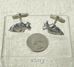 James Avery Vintage Pair of Sterling Silver Arrowhead Cuff-Links VERY RARE