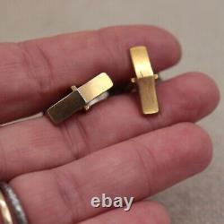 Japanese Menuki Dragon Cufflinks Sterling Silver Mount Vintage Meiji Gilt Bronze
