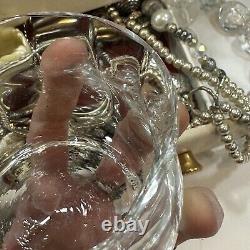 Jewelry Box Lot Lg VTG-CONTEMP clear & White Selection Of Jewels Variety &Value
