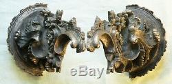 Large Mirror Pair of Silvered Corbel Wall Brackets