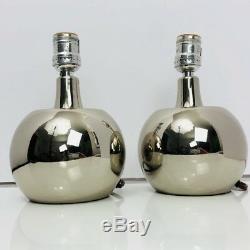 Laurel Lamp Pair Chrome Mid Century Modern Vintage Silver Table Light Marked