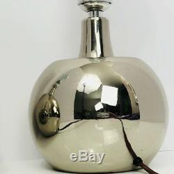 Laurel Lamp Pair Chrome Mid Century Modern Vintage Silver Table Light Marked