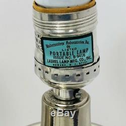 Laurel Lamp Pair Chrome Mid Century Modern Vintage Silver Table Light Marked