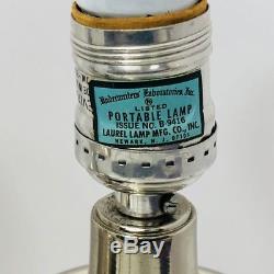 Laurel Lamp Pair Chrome Mid Century Modern Vintage Silver Table Light Marked