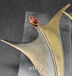 Long Vintage 925 The Ruby Tiny Dancer Earrings 2 tone oxidized MCM Movement 6g