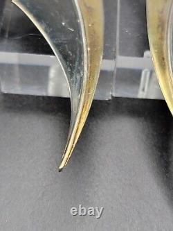 Long Vintage 925 The Ruby Tiny Dancer Earrings 2 tone oxidized MCM Movement 6g