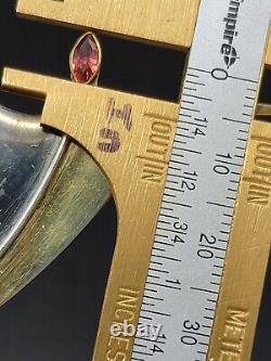 Long Vintage 925 The Ruby Tiny Dancer Earrings 2 tone oxidized MCM Movement 6g