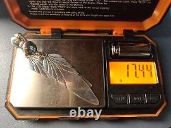 Long Vintage Native American Sterling Silver Leaf Earrings Clip On Backs