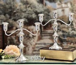 Lord Silver Sterling Candelabras 3 Arm taper holders vintage Pair