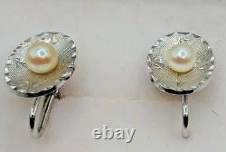 Lot 10 Pairs Vtg Sterling Silver Screw Back Earrings VanDell, Lang, Marvel etc