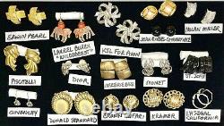 Lot-15 Pair Vintage All Signed Designer Earring-dior-joan Rivers-erwin Pearl-kjl