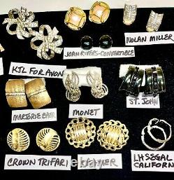 Lot-15 Pair Vintage All Signed Designer Earring-dior-joan Rivers-erwin Pearl-kjl